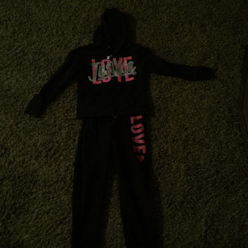Justice girls sweat suite set